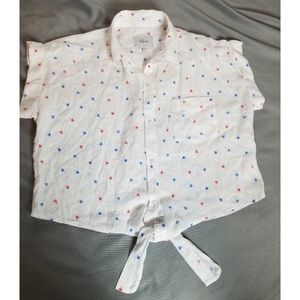 Rails button down star top